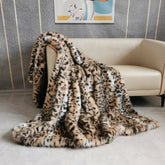 LuxeFur - Dubbelzijdige Leopard Bontdeken